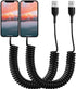 Coiled iphone charging Cable for car (MFI Certified) 2 Pack charging Cable for Car Short Charger Cord for +iPhone14/13 Pro Max/12 mini/11 Pro/X/SE...