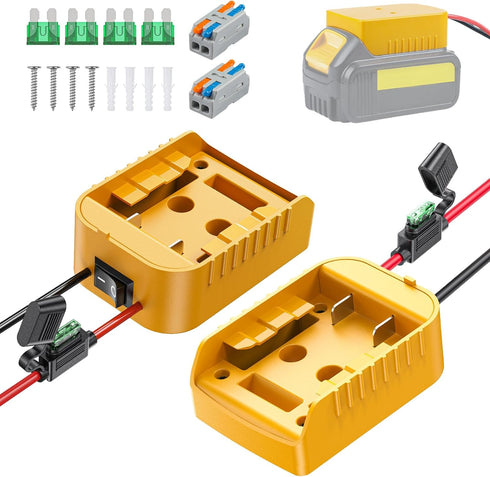 Vibit 2 Pack Power Wheel Adapter for Dewalt 20v Battery with Switch, DC Power Adapter, 20 V Battery Adapter for RC Car Truck DIY & Robotics, Batte...