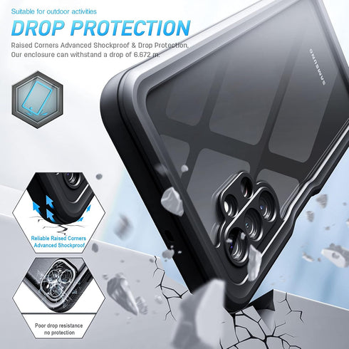 Waterproof Case for Samsung A32,IP68 Waterproof Dustproof Shockproof Durable Phone Case with Screen Protector,Sealed Underwater Protective Cover f...