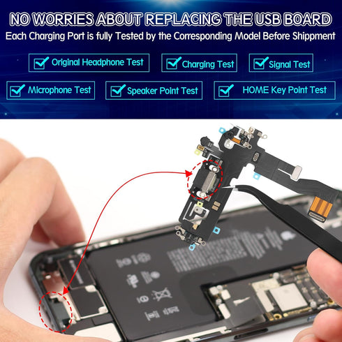 YWLRONG Replacement for iPhone 12 Charging Port Dock Connector for iPhone 12 Pro Charging Port Replacement USB Charger Board Flex Cable Assembly A...