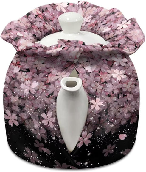 Pink Cherry Blossom Print Tea Cozy Cotton Tea Cosy for Teapots Keep Warm Teapot Cover Insulated Kettle Cover for Home Kitchen Table Decor...