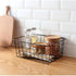 Sturdy Small Wire Storage Basket with Kitchen Food Pantry Papers Home Office Desk Shelf Bathroom Laundry Room Shelf Bedroom Bed Room...