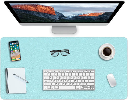 Multifunctional Office Desk Pad Mat Blotter on Top of Desks Non-slip Desk Writing Mat Waterproof Desk Mat Protector for Desktop PVC Leather Desk M...