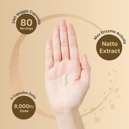 NatureBell Nattokinase Supplement 8,000 FU Per Serving, 240 Veggie Capsules | Traditional Natto Extract Source – Max Strength Enzyme & Heart Healt...