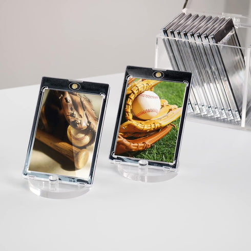 Clear Acrylic Rocks Display Stand, 3.3Inch Three-Peg Round Acrylic Display Easels Holders for Gemstone Agate Slices Crystals Painted Rocks Mineral...