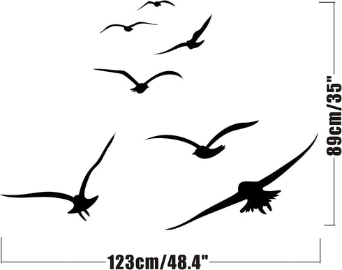 Flying Birds Wall Decals, Vinyl Stickers for Dorm, Nursery, Office, Kids Room, Bedroom, Living Room - Modern Home Decor Y20 (Black)...