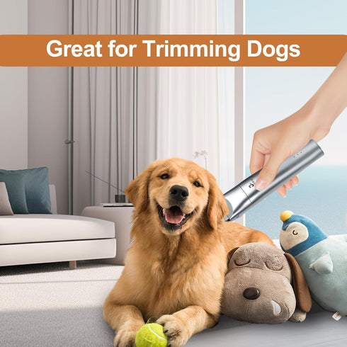 Dog Clippers Grooming Kit Hair Clippers with Nail Grinder Set 4 in 1, Cordless Electric Trimmer- Low Noise Paw Trimmer-USB Rechargeable Quiet Nail...