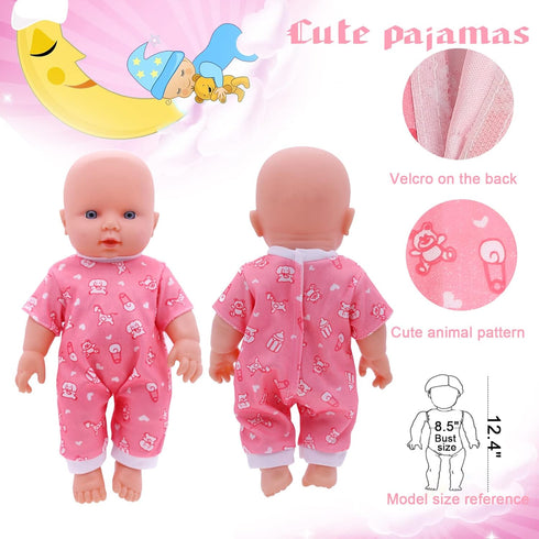 Girl Doll Clothes and Accessories Gift - 8 pcs Alive-Baby Doll Clothes Dress Outfits for 12 Inch Dolls, 6 Complete Sets Clothing of Dresses Cloak ...