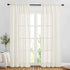 NICETOWN Linen Sheer Curtains and Drapes for Living Room, Rod Pocket & Back Tab Semitransparent with Light Through Vertical Window Treatments for ...