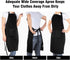 Xornis 2 Pack Adjustable Bib Aprons with 2 Pockets Apron for Women Men Kitchen Cooking Chef, Black...