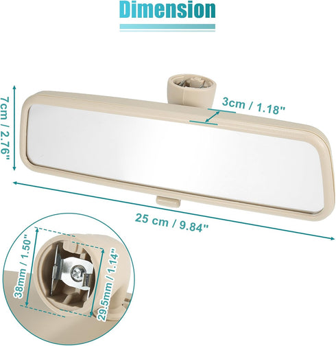 X AUTOHAUX Rear View Mirror Car Interior Inner Rearview Mirror Beige for Volkswagen Passat B5 1999-2005 for Jetta MK4 1999-2004 for Golf MK4 1999-...