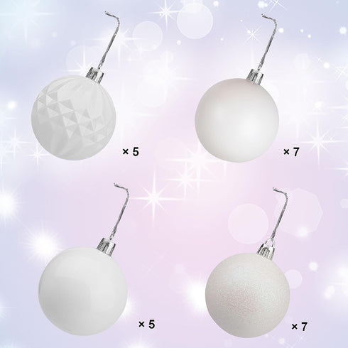 Lulu Home Christmas Ball Ornaments, 24 Ct 2.36" Pre-Strung Hanging Ornament Decorations, Xmas Shatterproof Plastic Balls for Holiday Party Wreath ...