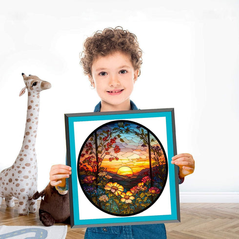 Stamped Cross Stitch Kits - Flower Mountain Sun Landscape Counted Cross Stitch Kits for Beginners Adults,11 CT Patterns Dimensions Embroidery Kits...