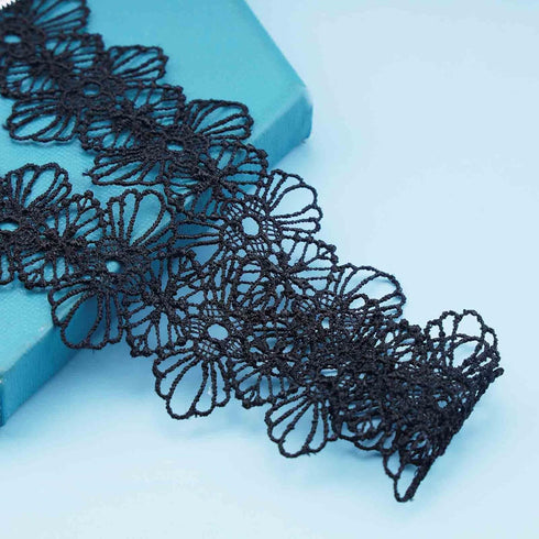 Black Lace Collar Chain Necklace Gothic Tattoo Choker Collar Hollow Lace Clavicle Necklace Vintage Lace Choker Necklace Jewelry for Women and Girl...