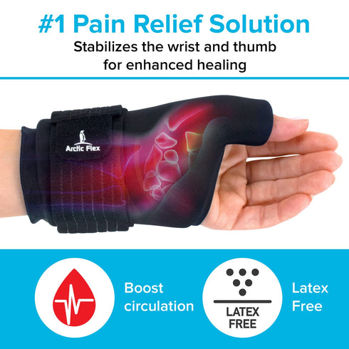 Arctic Flex Wrist Ice Pack Wrap - Extra Strength Hot & Cold Therapy - Reusable Hand & Thumb Freeze Sleeve - FSA/HSA Approved for Arthritis, Carpal...