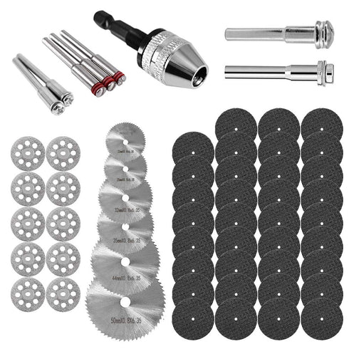 60Pcs Rotary Cutting Wheels Tool Kit, Resin Cut Off Wheels Disc, Mini HSS Saw Blades Cutter, Diamond Cutting Kit with Mandrels for Wood Glass Plas...
