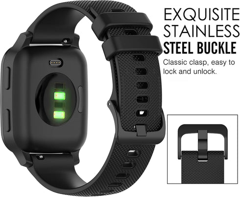 Band for Garmin Venu Sq 2/Music, Soft Silicone Replacement Watch Band for Garmin Venu 2 Plus (No Tracker)...