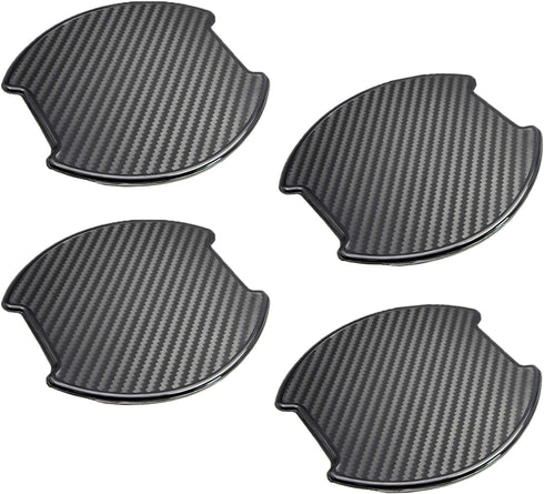 4Pcs TPU Carbon Fiber Like Car Door Handle Cup Protective Sticker Auto Door Paint Guard Car Door Cup Scratch Protection Films Universal Door Handl...