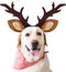 KUDES Dog Cat Christmas Reindeer Antlers Headband Classic Adjustable Elk Hat Headwear Pet Deer Cospaly Costumes Accessories (L(for Medium Big Dogs...