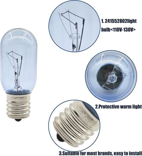 241552802 25w Refrigerator Bulb LED for Whirlpool Electrolux Kenmore Frigidaire Replacement...
