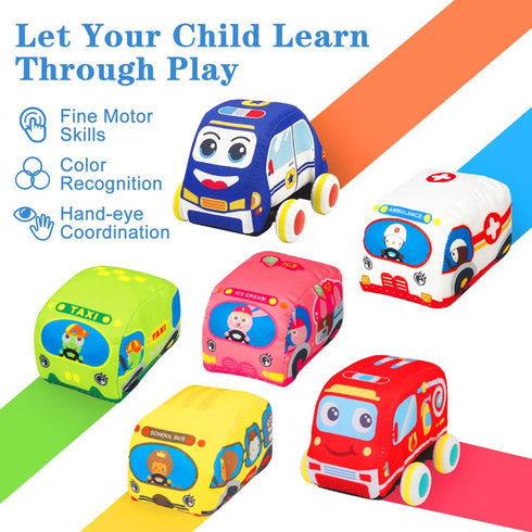 Baby Toys 6 to 12 Months - Soft Car Toys for 1 Year Old Boy Girl with Playmat Storage Bag - Infant Baby Toys 12-18 Months Toddler Toys Age 1-2 - 1...