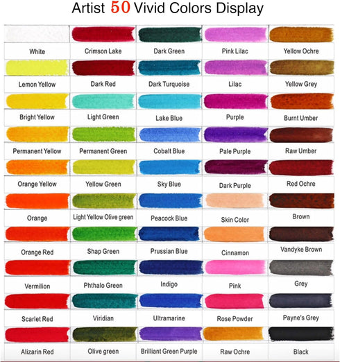 Watercolor Paint Set 50 Vivid Colors, Travel Watercolor Kits with Palette, Brush, Sponge, Ideal for Adults, Kids, Hobbyists, Paingting Lovers, Art...