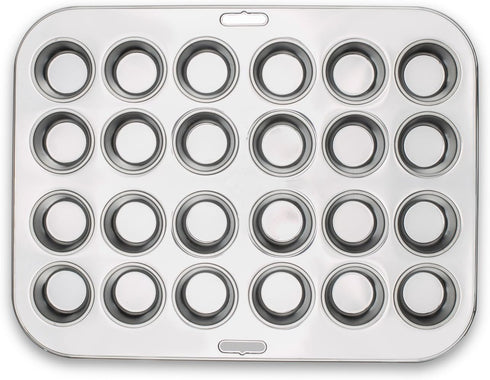 Fox Run Mini Muffin and Cupcake Pan, 10.5 x 13.75 x 1.5 inches, 24 Cup, Stainless Steel...