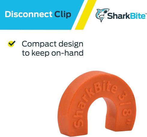 SharkBite 3/8 Inch Disconnect Clip for Push to Connect Brass Plumbing Fittings, U708A...