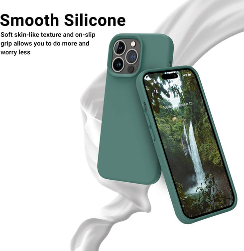 OTOFLY Designed for iPhone 14 Pro Case, Silicone Shockproof Slim Thin Phone Case for iPhone 14 Pro 6.1 inch (Pine Green)...