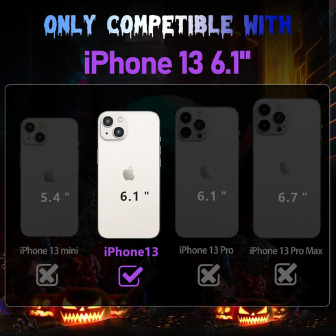 for iPhone 13 Phone Case for Men Women, Cool Skull Skeleton Funny Gothic Hollow Phone case for iPhone 13 Cute Hollowed Plated Shockproof Cover for...