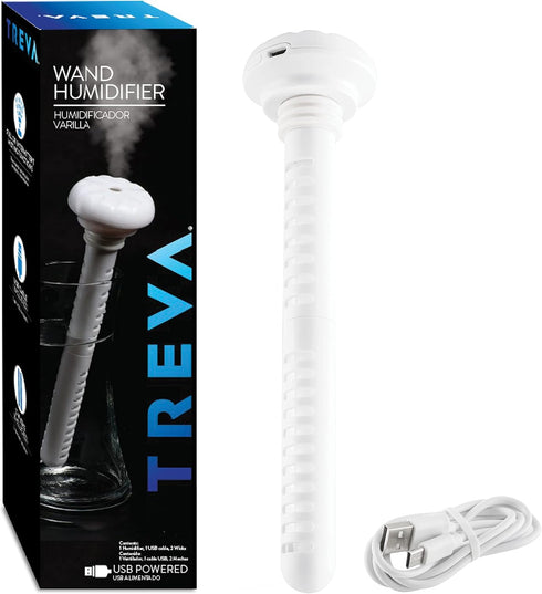 Treva Mini Portable Humidifier, Cool Mist Ultrasonic USB Moisture Wand for travel or home...
