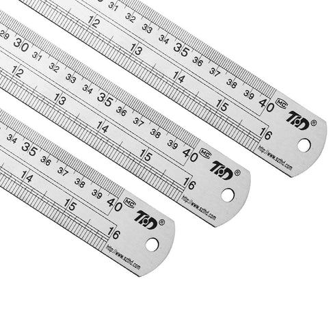 ZZTX Ruler Metal Straight Edge Ruler Stainless Steel Ruler 16 Inch Ruler Set Rulers Bulk 2 Pack...