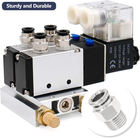 5 Pack Push to Connect Tube Fittings Pneumatic Male Straight Release Connectors Tube, 8mm Tube OD(PC8-02)...