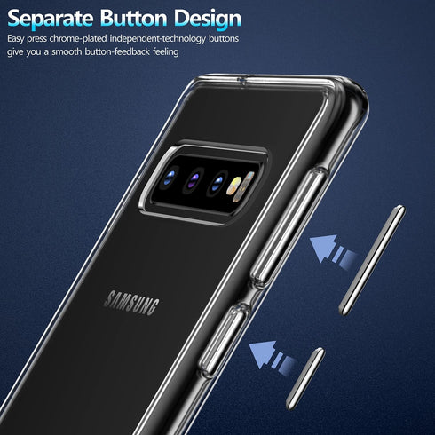 Rayboen Case for Galaxy S10 Plus, Crystal Clear Designed Shockproof Protection Phone Case, Transparent Hard PC Back Flexible TPU Sleek Light and D...