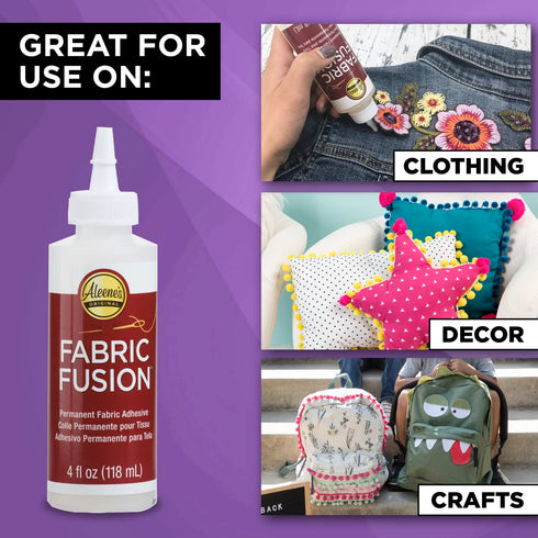 Aleene's Fabric Fusion Permanent Fabric Adhesive 3-Pack, 4 oz....