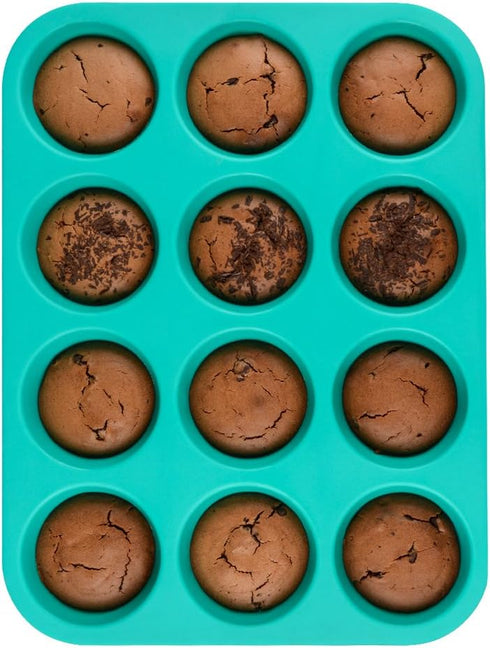 CAKETIME Silicone Muffin Pan Cupcake Pan Set - Mini 24 Cups and Regular 12 Cups Muffin Tin, Nonstick Food Grade Molds with 12 Baking Cups...