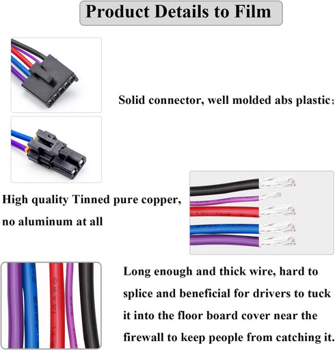 3 Pins Blower Motor Resistor Connector for 8e5h-19e624-a, 89018778, 89019351, 1581773, Compatible with Chevy, GMC Silverado, Tahoe, Suburban, Sier...
