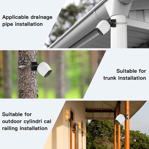 Universal Pole Mounting Bracket for Arlo Pro 2/Arlo Pro 3/4/Arlo Ultra/Arlo Essential/Wyze Cam Outdoor/eufyCam 2, Outdoor Wall Mount - Stable Mult...