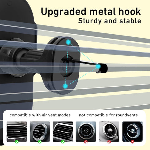 Wireless Car Charger Mount,MAX 15W Qi Fast Charger, Wireless Car Charger Air Vent, Automatic Clamping Phone Holder for iPhone 13/12/11//XS/XR/8, S...
