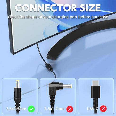 12V AC Adapter Compatible with Dell 22'' 23'' 24'' Screen S2240M S2240MC S2240L S2240T S2340M S2340L S2440L S2316H S2316M S2318HN; ADP-40DD B PA-1...