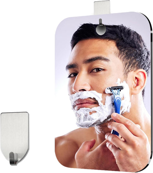 Shatterproof Shower Mirror for Shaving with Hook (Medium 8 x 6 inch) 40% Cheaper Than The Original,Unbreakable Deluxe Plexiglass Makeup Mirror,Bat...