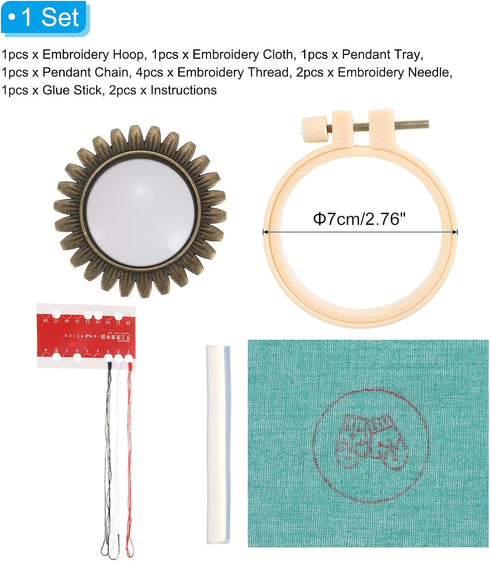 PATIKIL Embroidery Necklace Kit, Embroidery Kit for Beginners Cross Stitch Kits for Beginners Embroidery Kits Small Pendant Hand Crafts for Adults...