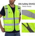 Vest Reflective ANSI Class 2, High Visibility Vest with Pockets and Zipper, Construction Work Vest Hi Vis Yellow XL...