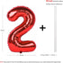 40 inch red big number 2 birthday party decoration foil polyester film balloons anniversary party wedding for girls and boys digit 2...