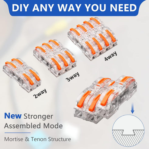 20Pcs Lever Nuts Wire Connectors, Inline Wire Connectors, 1 Conductor Compact Lever Wire Connectors, Compact Splicing Electrical Connectors Butt T...