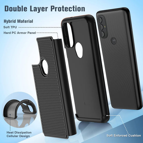BNIUT for Motorola Moto G Power 2022 Case: Moto G Play 2023 case & Moto G Pure 2021 case - Dual Layer Protective Heavy Duty Phone Cover Shockproof...