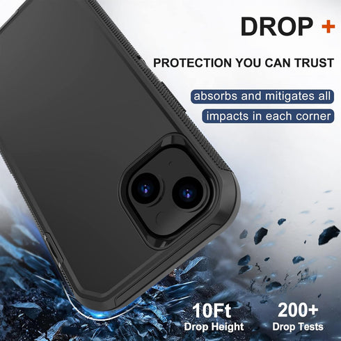 for iPhone 14 Case (6.1”) with Belt Clip Holster, 2X Screen Protector, Heavy Duty Military Grade Full Body Shockproof Dust-Proof Drop Proof Rugged...