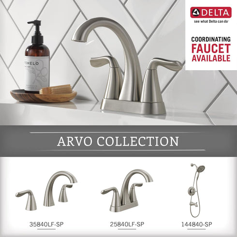 Delta ARV46-DN Arvo Wall Mount Square Open Towel Ring Bath Hardware Accessory in Brushed Nickel...