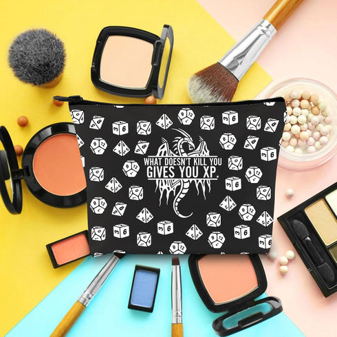 D&Dragons Inspired Gift DM Games Makeup Bag DND Gift Funny D&D Game Zipper Pouch Role Playing Games Gift Family Game Night Zipper Bag Dice Bag (Gi...