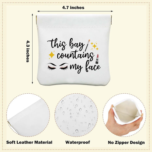 This Bag Contains My Face Pouches for Purse, Travel Storage Bag Portable No Zipper Self-closing Waterproof Makeup Pouch, Bride Cosmetic Bag, Birth...